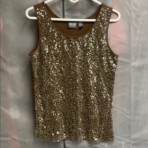 Brown tank with sequins